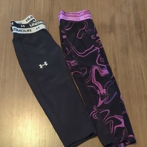 Under Armour Black and Purple Leggings